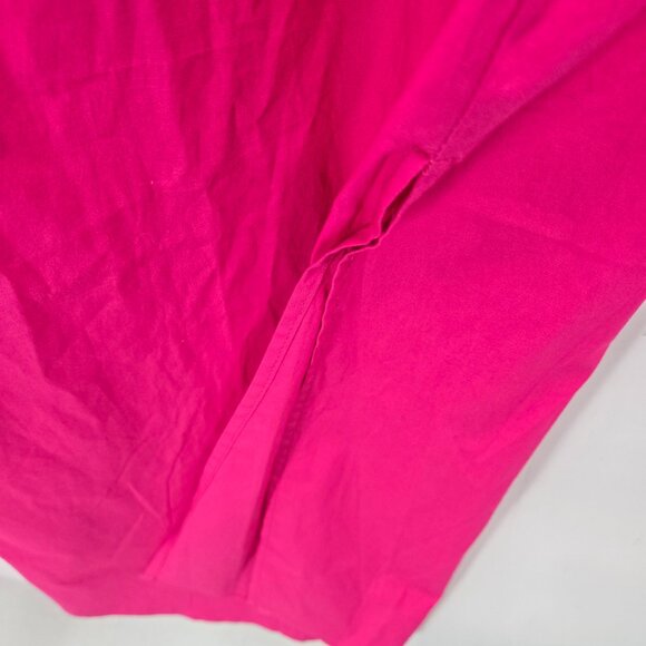Lush Hot Pink/Fushia Slit Bow Adjustable Straps Cotton Maxi Dress Large - Picture 8 of 9